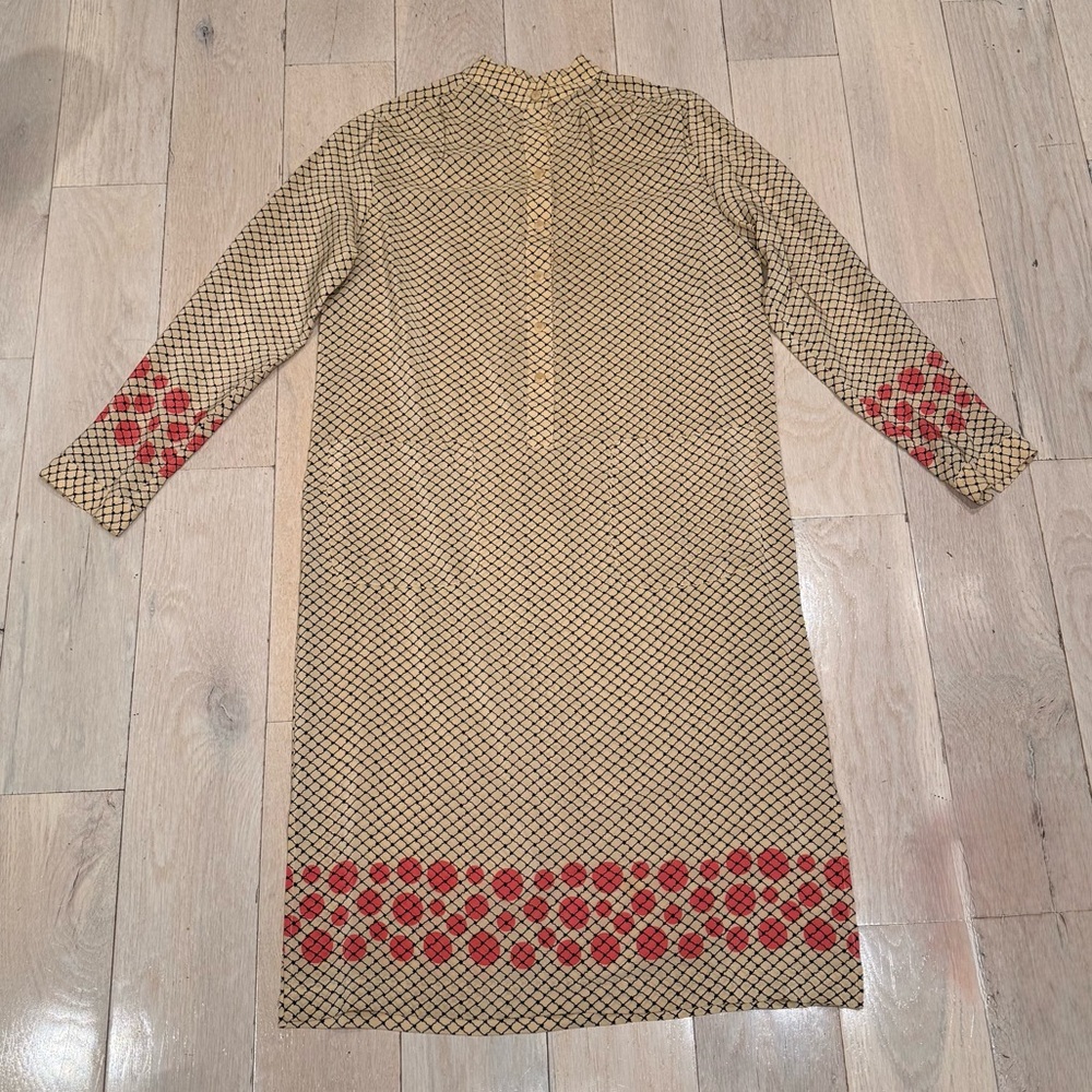 Tucker Silk Patterned Shirt Dress size Small